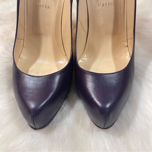 Christian Louboutin Rolandzip Purple Leather Heels - Picture 5 of 11